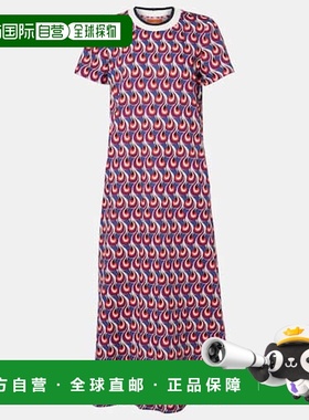 1h可退 潮奢 La Doublej 女士 飘逸运动印花针织中长连衣裙