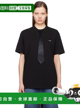 1h可退 潮奢 Pushbutton 女士 黑色 Neck Tie T 恤 PB2510602W