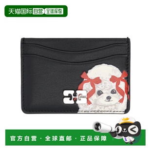 GANNI 女士钱包 B3010118099 SS2026 黑色 LEATHER CARD HOLDER
