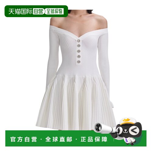 1h可退 SELF-PORTRAIT 女士连衣裙 SS25015SW SS2025 白色 长袖连
