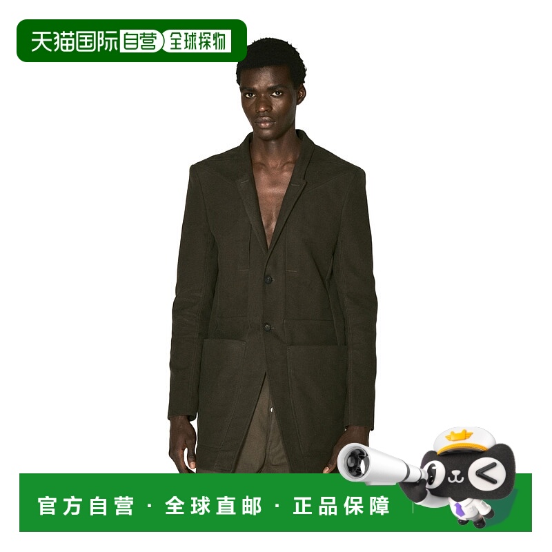 1h可退 RICK OWENS 男士夹克 RU02D6723TB75 AW2024 黑色 Lido 西