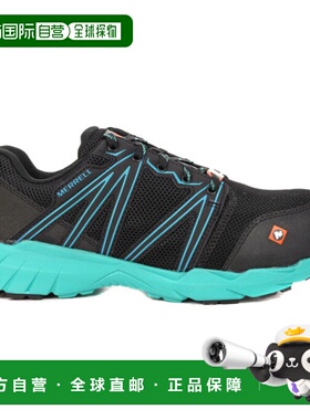 Merrell 女士 Fullbench Superlite 黑/青色 合金包头 CSA 工作鞋