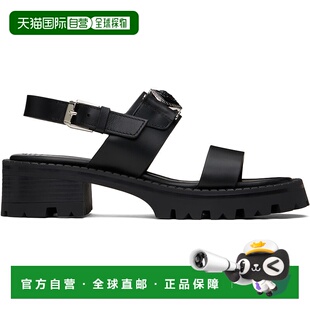 范思哲 女士 Sandals 潮奢 Buckle Versace Medusa 1h可退 黑色