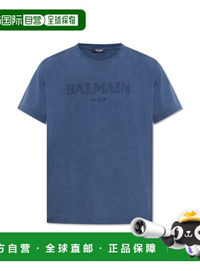 BALMAIN 男士T恤 DH1EG010BC72SOS SS2025 蓝色 圆领短袖T恤