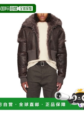 RICK OWENS 男士外套 RR02E1705LSHC78 AW2025黑色皮夹克夹克