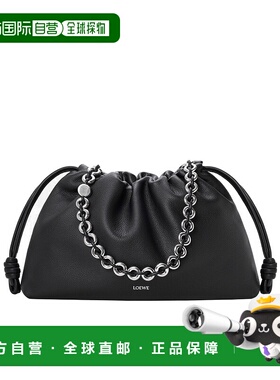 LOEWE 女士手拿包 A411FPDX641100 AW2025 黑色 大号Flamenco pur