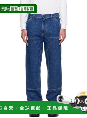1h可退 潮奢 CARHARTT WIP 男士 蓝色 Double Knee 牛仔裤 I03269