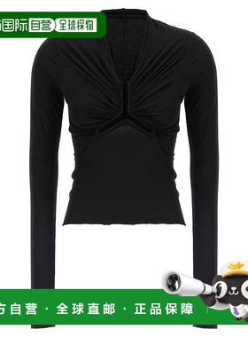 RICK OWENS 女士T恤 RP02E4266JR09 AW2025 黑色 'Allanah Ls T'