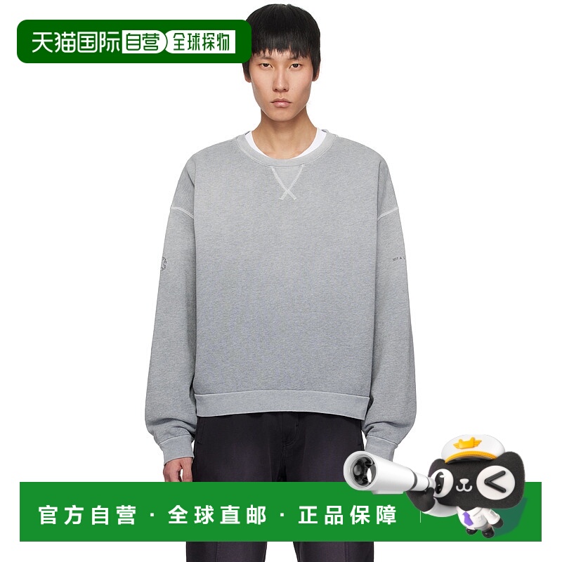 1h可退 潮奢 1017 ALYX 9SM 男士 灰色 Garment Dye Boxy Crewnec
