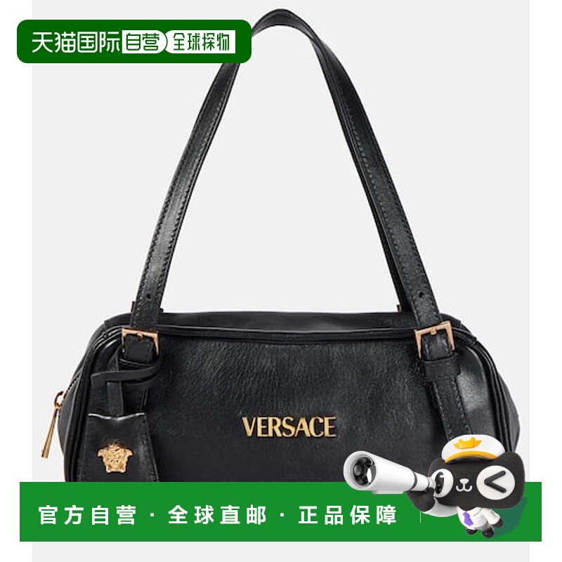1h可退 潮奢 Versace 范思哲 女士 标签保龄球中号皮革肩包