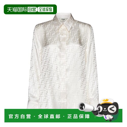 FENDI 女士衬衫 FS8140AJ0ZF1M2A CO 白色 Silk FF shirt桑蚕丝