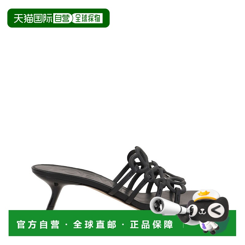 1h可退 LOEWE 女士高跟鞋 L616465X711100 CO 黑色 露趾高跟凉鞋
