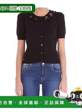 1h可退 MOSCHINO 女士针织毛衣 A09101101555 SS2020 黑色 纽扣针