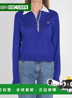 CELINE 女士衬衫 RX0FD0W27GDT9 SS2026 蓝色 长袖针织Polo衫