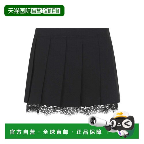 ACNE STUDIOS 女士半身裙 AF0569900 SS2026 黑色 迷你百褶裙