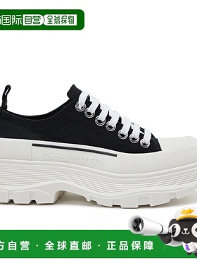 Alexander McQueen 女士帆布系带厚底休闲运动鞋697072 W4AAQ