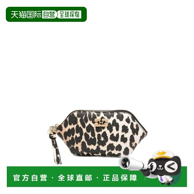 GANNI 女士手拿包 B3010111859 SS2026 浅棕色 Bou Coin Leopard-