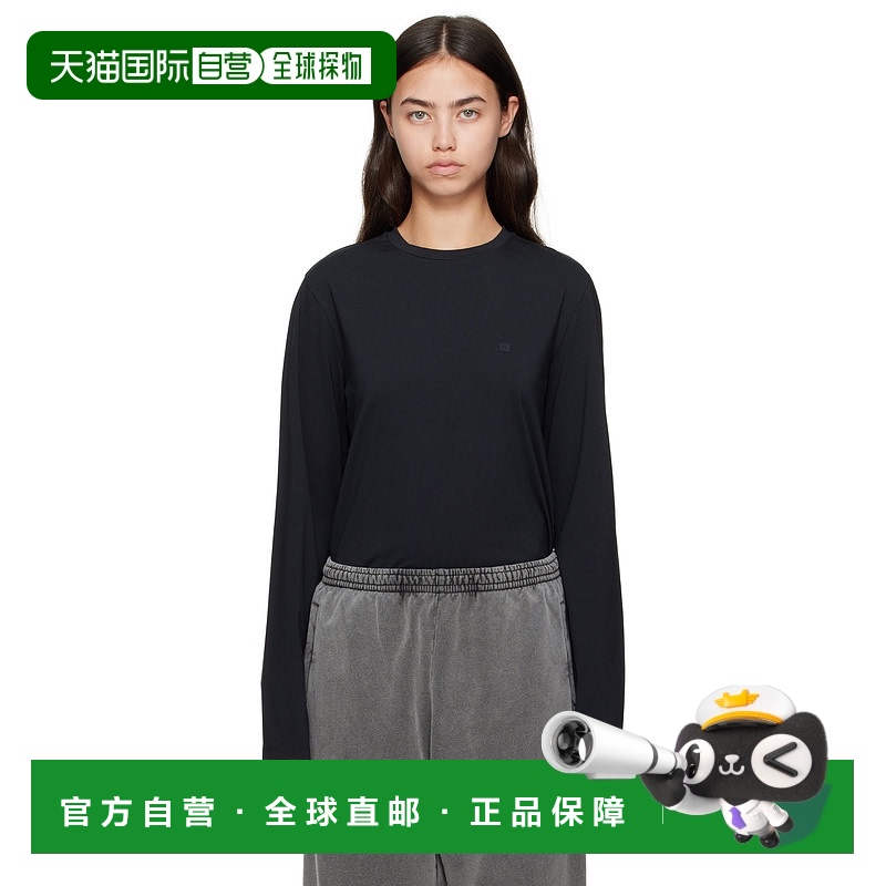 1h可退 潮奢 Acne Studios 艾克妮 女士 黑色 Regular Fit 长袖 T