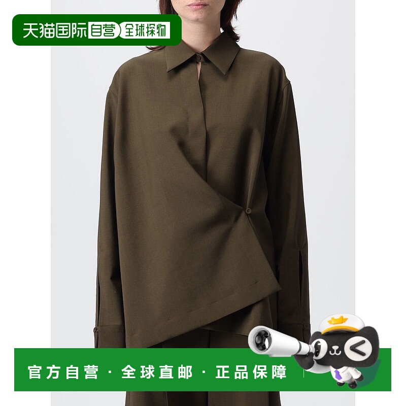 1h可退 FENDI 女士衬衫 FS8287AQ3HF1T6G AW2025 棕色 Silk blous