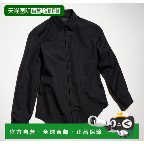 GUCCI 男士衬衫 874713211311000 SS2026 黑色 FORMAL PIECE DYED