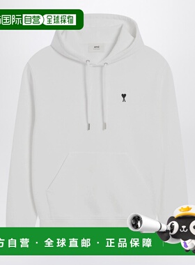 1h可退 潮奢 Ami Paris 男士 Ami De Coeur 白色连帽卫衣 HSW7647