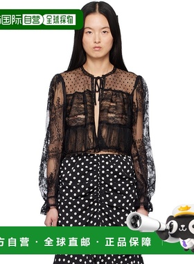 1h可退 潮奢 Anna Sui 安娜苏 女士 黑色 Lace Combo Bed 开衫 11