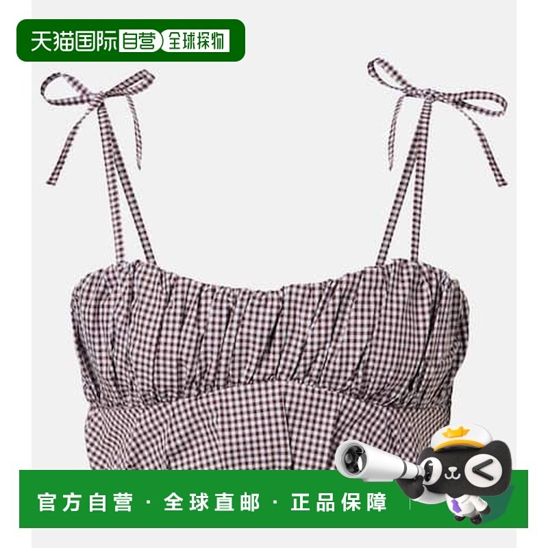 1h可退 潮奢 FAITHFULL THE BRAND 女士 Pelea 方格棉布棉质短款,女装/女士精品,背心吊带,淘宝优惠券,粉丝福利购,淘宝优惠卷