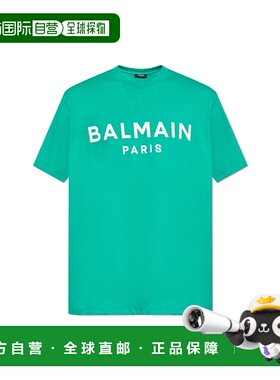 BALMAIN 男士T恤 FH1EG000BB73UMJ AW2025 绿色 印花 T 恤男装