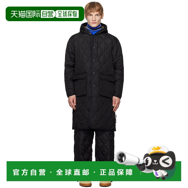 1h可退 潮奢 TAION 男士 黑色 Military Hood Long 羽绒大衣 TAIO