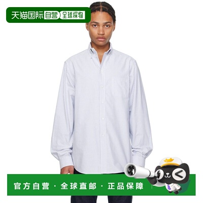 Bally 巴利 男士 蓝色 & 白色条纹衬衫 MSH020CO344