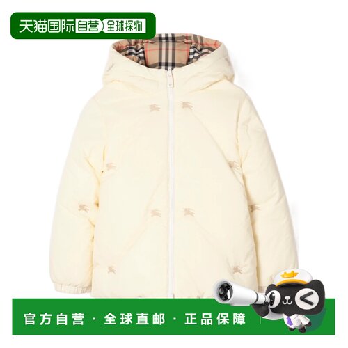 BURBERRY 女童大衣 81310911 AW2026 白色 双面格纹羽绒服