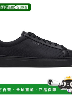 1h可退 潮奢 BOSS 波士 男士 黑色 Logo Details Lace-Up 运动鞋