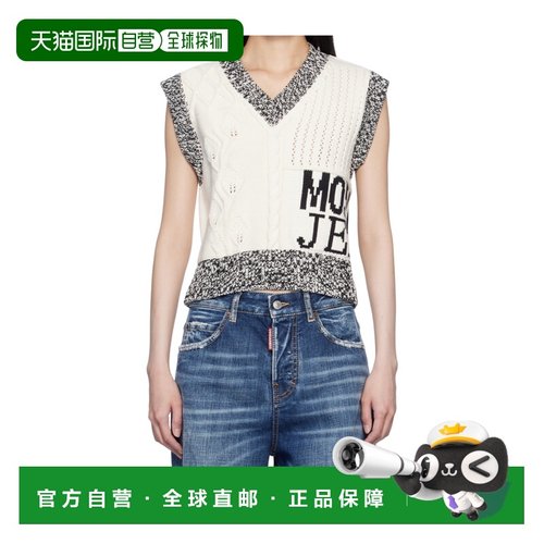 1h可退 MOSCHINO 女士针织毛衣 251K108861002 SS2025 蓝色 无袖