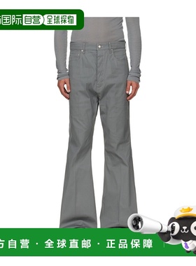 RICK OWENS 男士休闲裤 RU02E1335TE06 AW2025 灰色阔腿裤