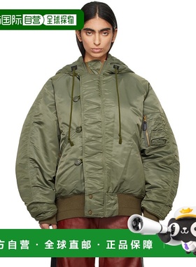 1h可退 潮奢 Doublet 女士 绿色 Petal Mouth Hood 飞行员夹克 24