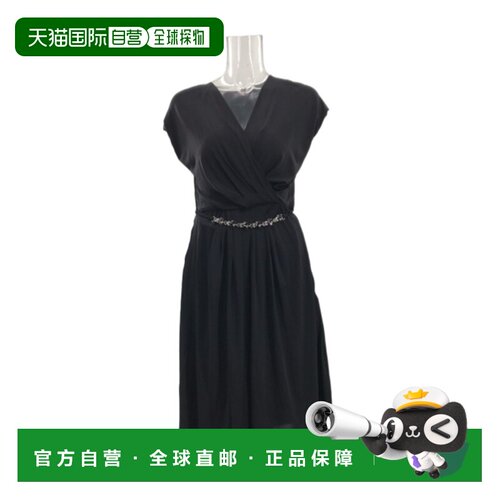 MAX MARA 女士半身裙 6621135106004 AW2021 黑色 V领褶皱连衣裙