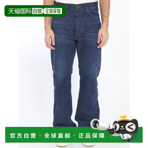 CELINE 男士牛仔裤 2N574789DCBF8 AW2025 蓝色直筒裤