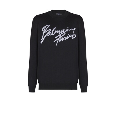 1h可退 BALMAIN 男士卫衣 GH1KD000KJ61EAB SS2026 黑色长袖