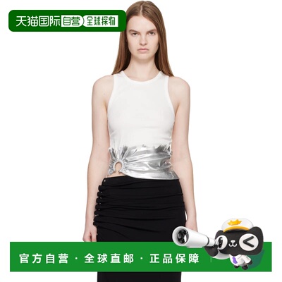 Rabanne 女士 白色 Piercing 背心 25EJTE015CO0530M100WHITESILV