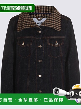 GANNI 女士外套 J1766568 AW2025 黑色 Dark Blue Neppy Denim Ja