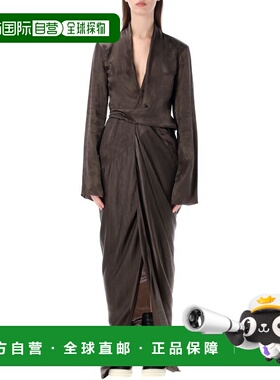 1h可退 潮奢 rick owens 瑞克 欧文斯 女士 长款裹式睡裙 RP01F65