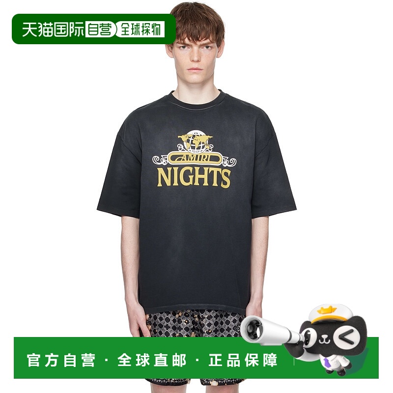 潮奢 AMIRI 男士 黑色 Nights Oversized T 恤 AMJYTE1207