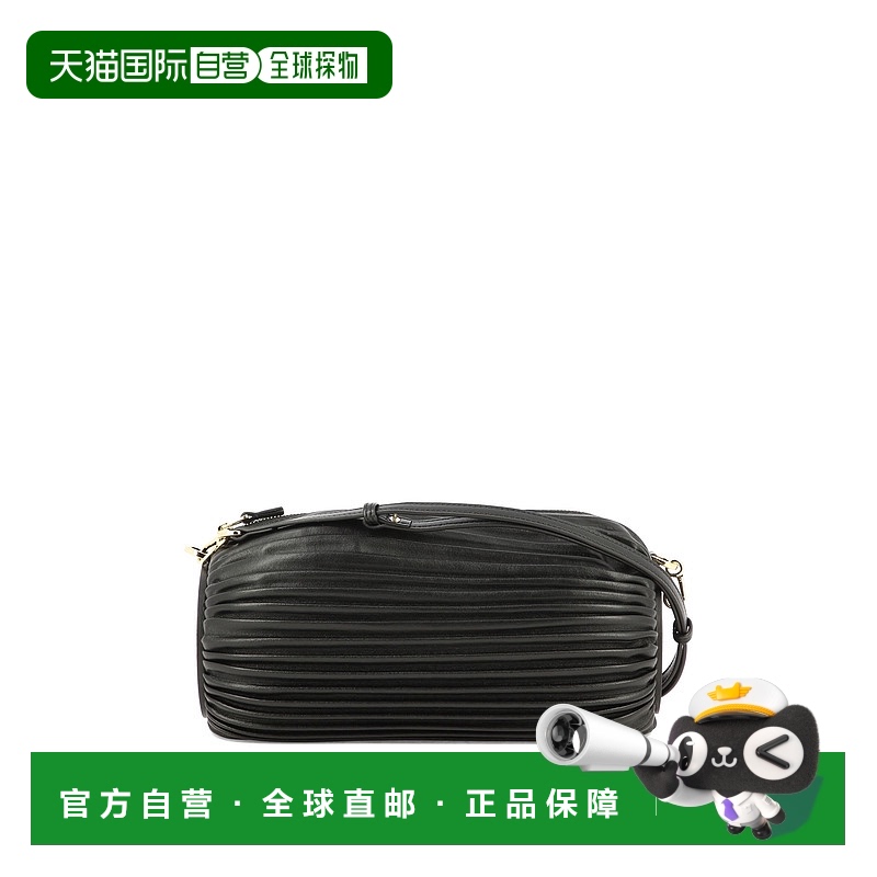 1h可退 LOEWE 女士单肩包 A912P84X271100 SS2024 黑色 褶饰单肩