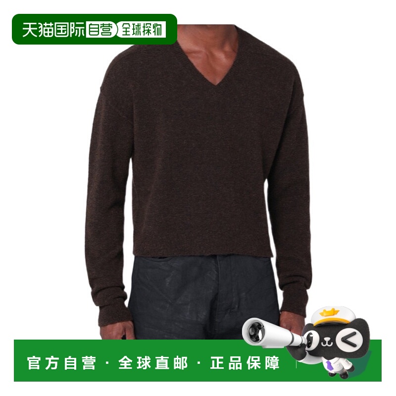 1h可退 RICK OWENS 男士针织毛衣 RU02E1650KWP04 AW2025 深棕色