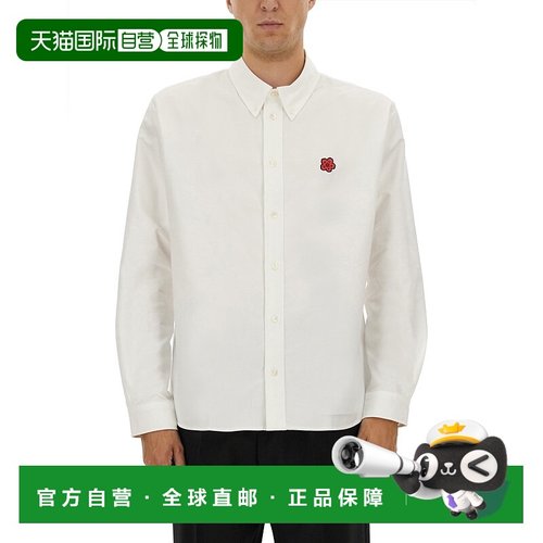 1h可退 潮奢 kenzo 高田贤三 男士 標誌刺繡長袖襯衫 FF65CH4109L