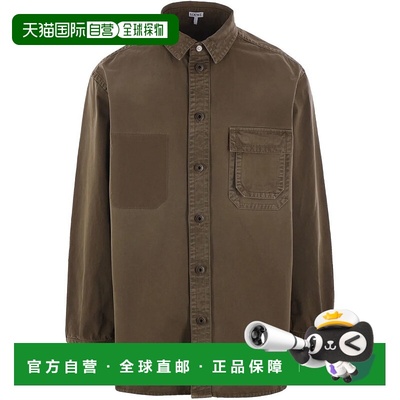 LOEWE 男士衬衫 H526Y02WA34160 SS2025 棕色 长袖衬衫外套