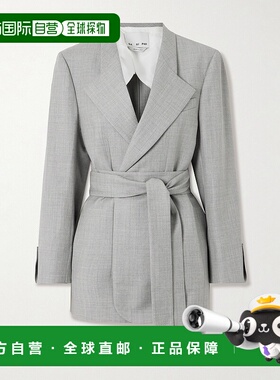 1h可退 潮奢 SA SU PHI 女士 Lauren 束带羊毛西装外套 S25702LIG