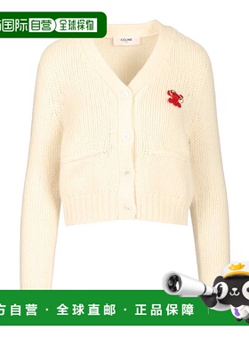CELINE 女士针织衫 RY0KM089901OW AW2025 白色羊绒开衫