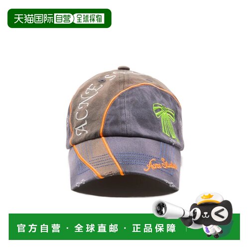 ACNE STUDIOS 男士帽子 C40458900 SS2026 灰色 刺绣徽标棒球帽