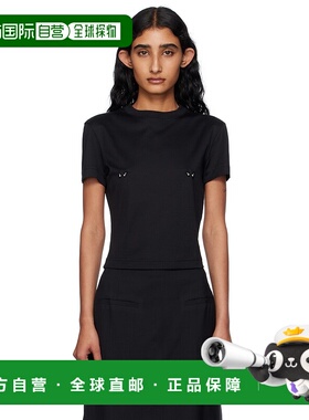 1h可退 潮奢 Mugler 穆勒 女士 黑色 Pierced Baby T 恤 25F3TS01